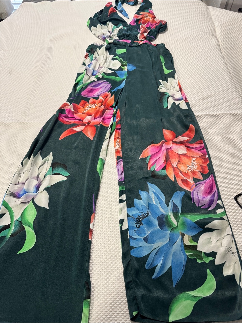 Anthropologie Maeve floral halter jumpsuit  size 10 - Picture 5 of 8